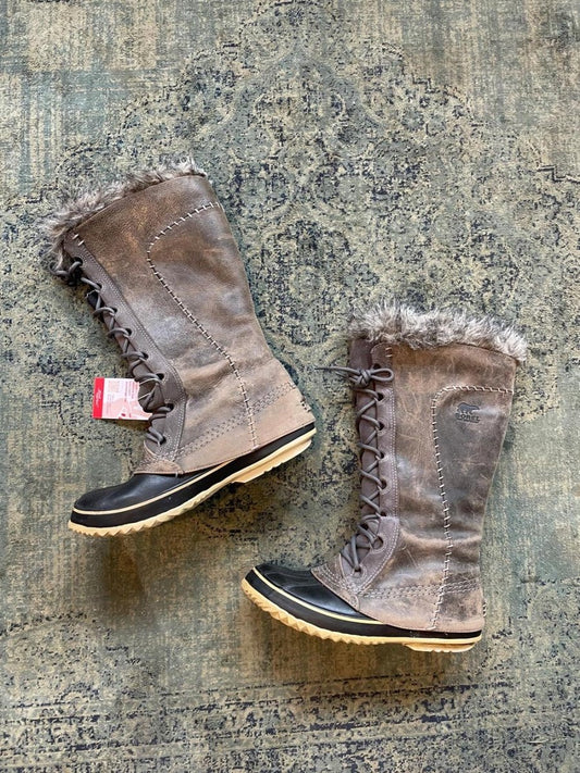 sorel cate the great leather waterproof snow boots - good market thrift store