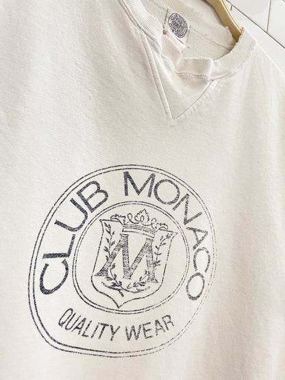 vintage 80s club monaco distressed crest sweatshirt - good market thrift store