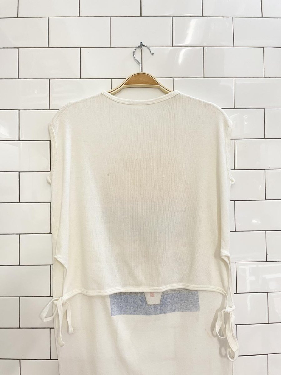 vintage 80s formula 1 racing long bib - good market thrift store