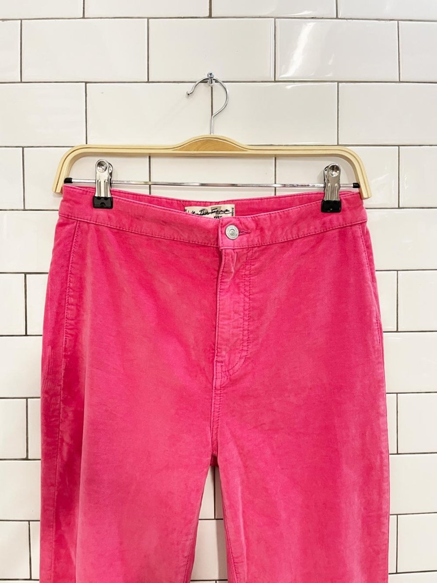 free people just float on pink velvet flares - good market thrift store