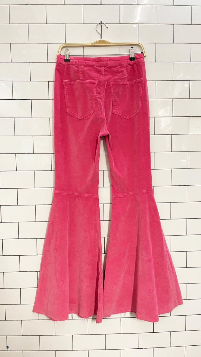free people just float on pink velvet flares - good market thrift store