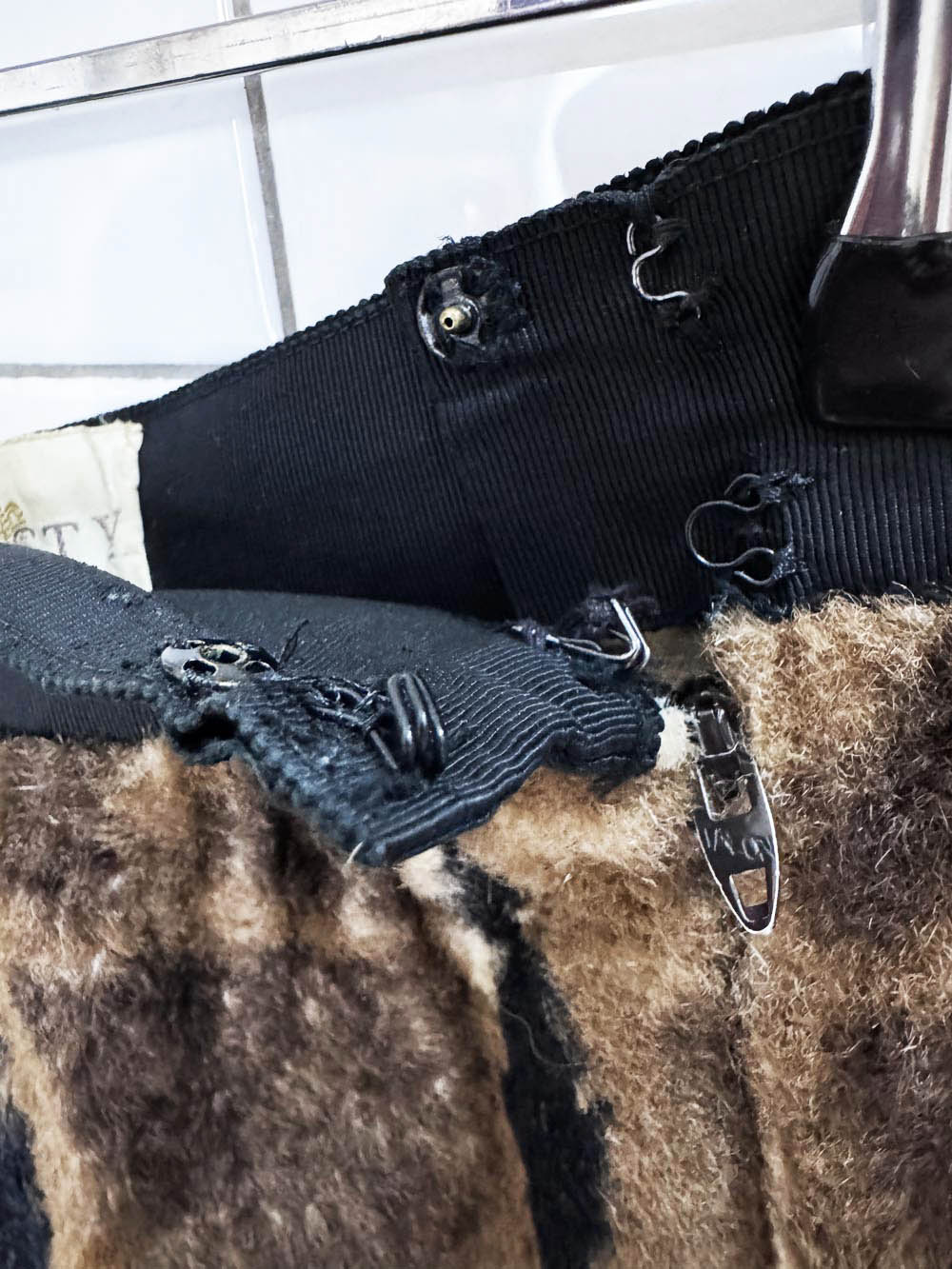 vintage 70s dynasty faux fur maxi skirt | talon zipper