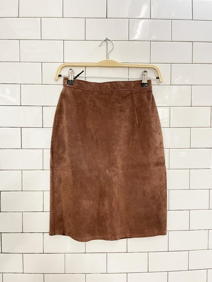 vintage suede high rise mini skirt - good market thrift store
