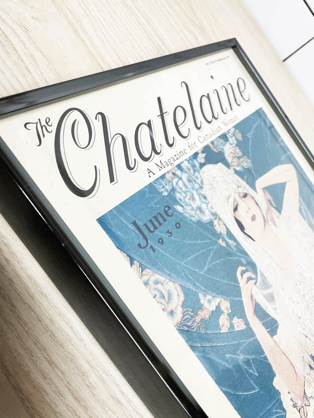 vintage 30s chatelain magazine cover framed art