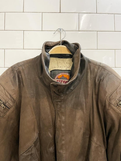 vintage midway invasion force leather bomber jacket - good market thrift store