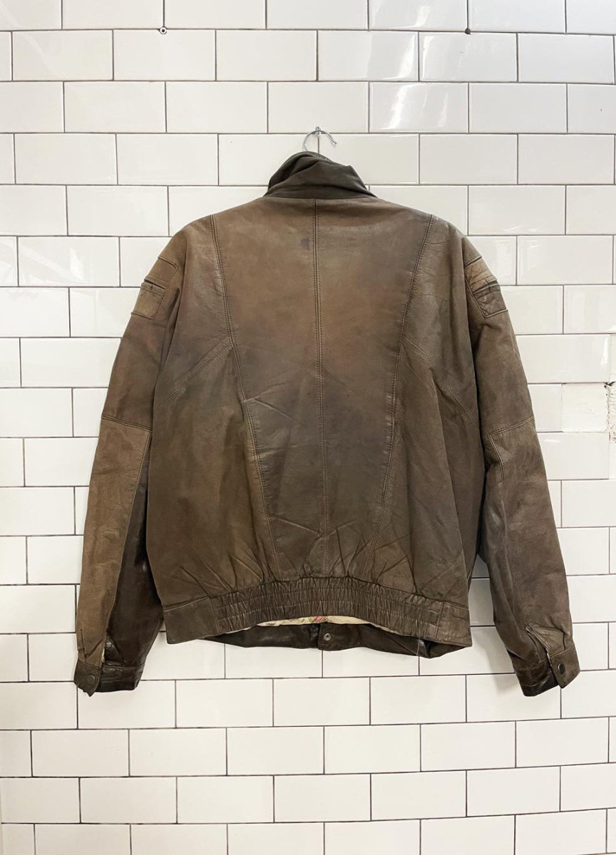 vintage midway invasion force leather bomber jacket - good market thrift store
