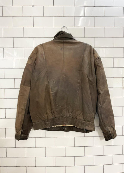 vintage midway invasion force leather bomber jacket - good market thrift store