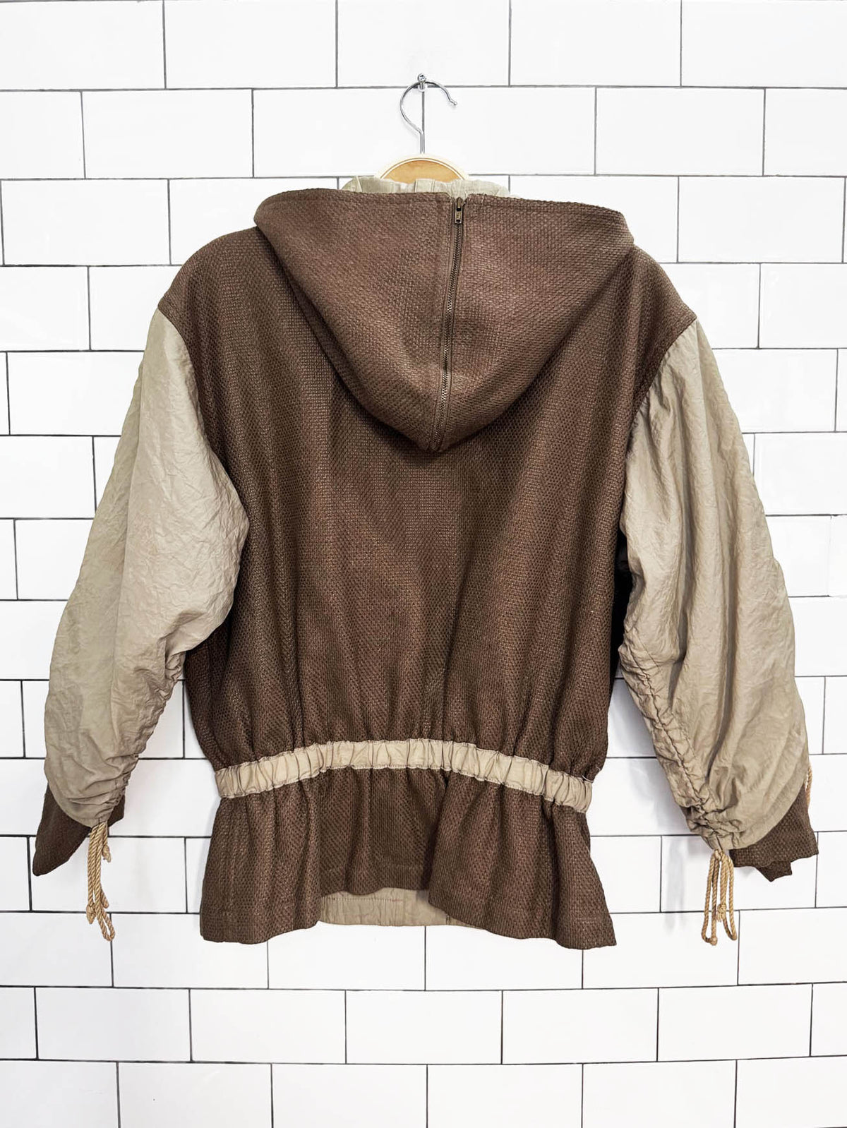 vintage luis mari wool-blend nylon ruched hooded jacket | tokyo | cote d'azur | nice