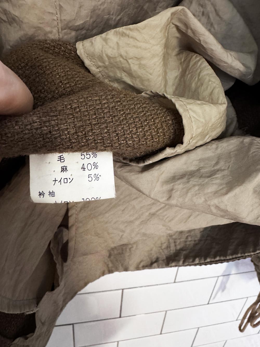 vintage luis mari wool-blend nylon ruched hooded jacket | tokyo | cote d'azur | nice