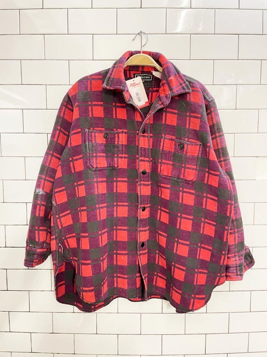 vintage 70s palermo buffalo plaid flannel shirt - good market thrift store
