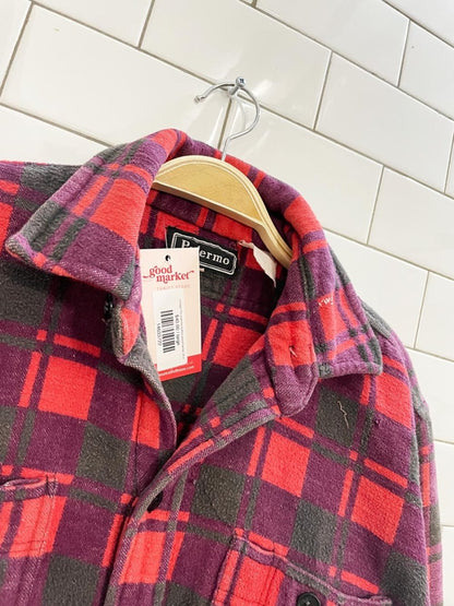 vintage 70s palermo buffalo plaid flannel shirt - good market thrift store