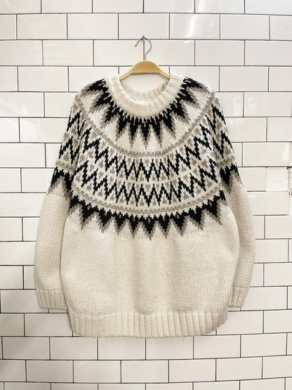 h&m fair isle wool - blend chunky knit sweater - good market thrift store