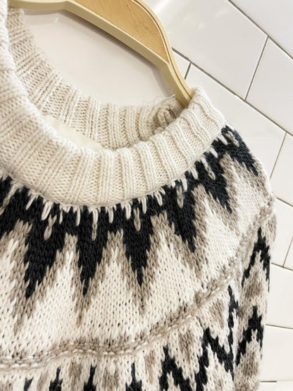 h&m fair isle wool - blend chunky knit sweater - good market thrift store