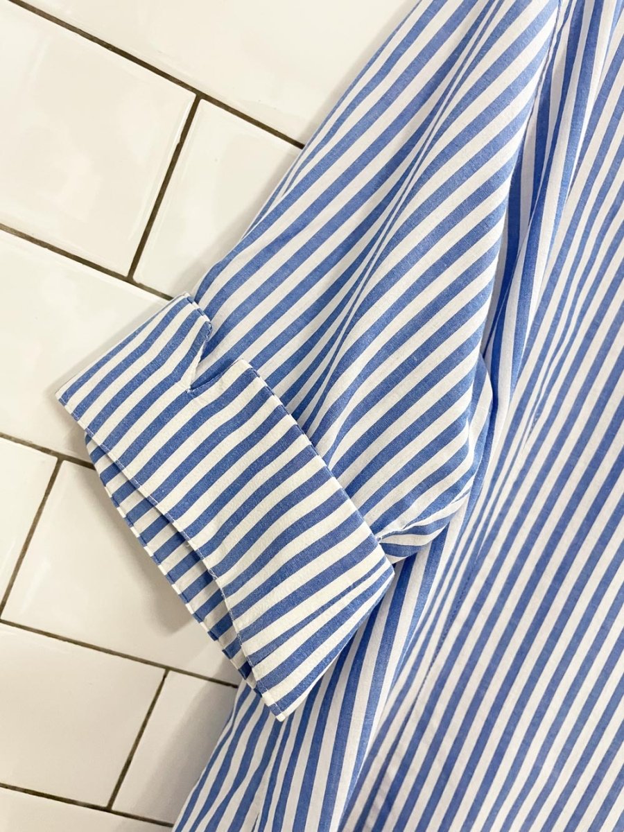 ralph lauren blue stripe fitted shirt - good market thrift store