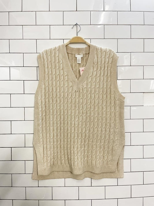 h&m oversized wool - blend cable knit vest - good market thrift store