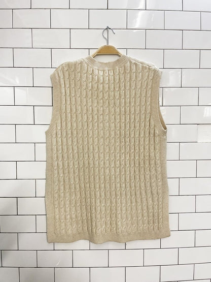 h&m oversized wool - blend cable knit vest - good market thrift store