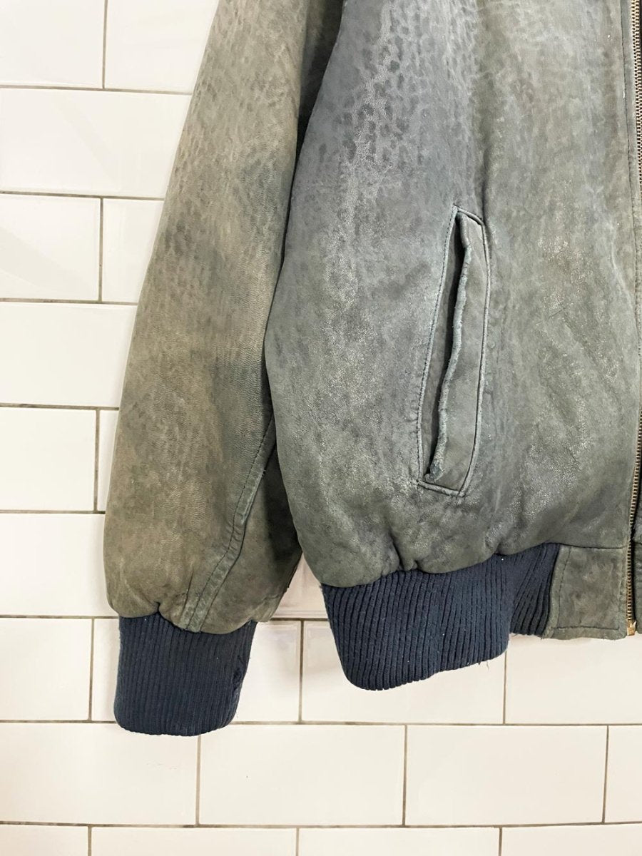 vintage bainton old mill faded leather bomber jacket - good market thrift store