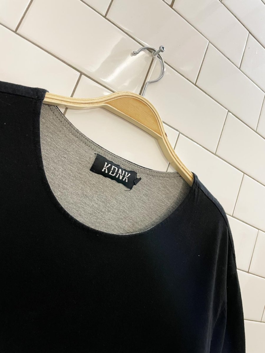 kdnk distressed hem layered tee - good market thrift store