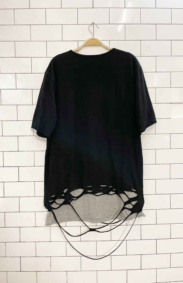 kdnk distressed hem layered tee - good market thrift store