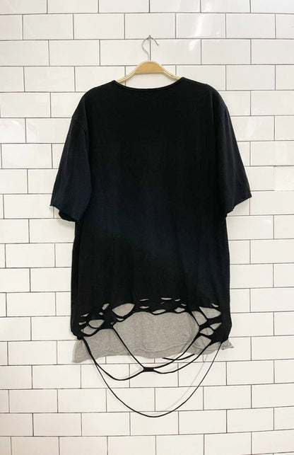 kdnk distressed hem layered tee - good market thrift store
