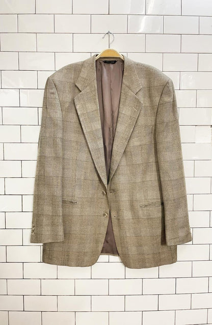 vintage clyde hatch wool - silk woven oversized menswear blazer | union made - good market thrift store