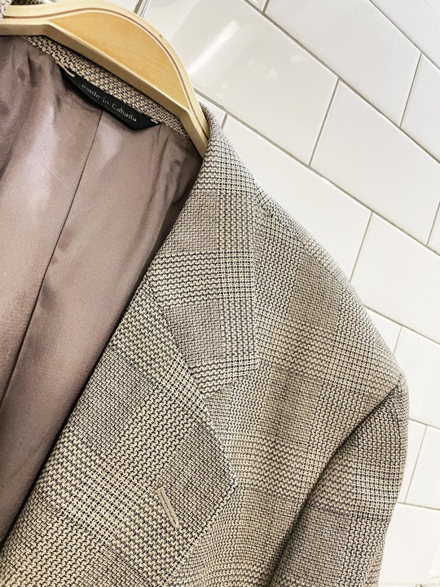 vintage clyde hatch wool - silk woven oversized menswear blazer | union made - good market thrift store