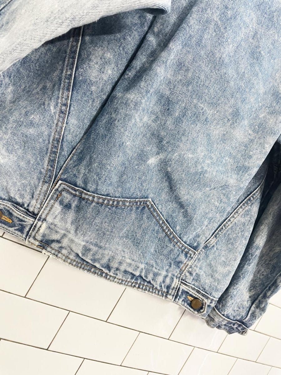 vintage 80s bud rock rodeo oversized denim trucker jacket | made in Canada - good market thrift store