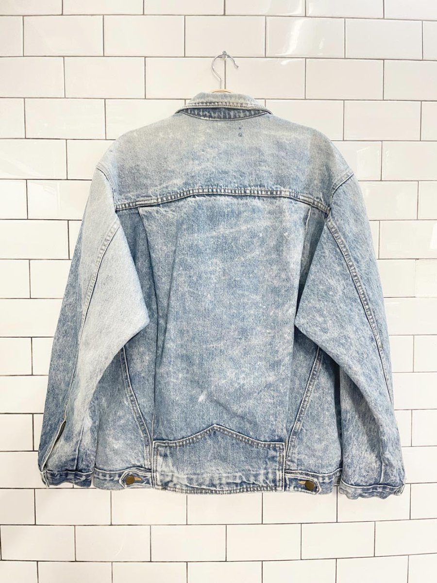 vintage 80s bud rock rodeo oversized denim trucker jacket | made in Canada - good market thrift store