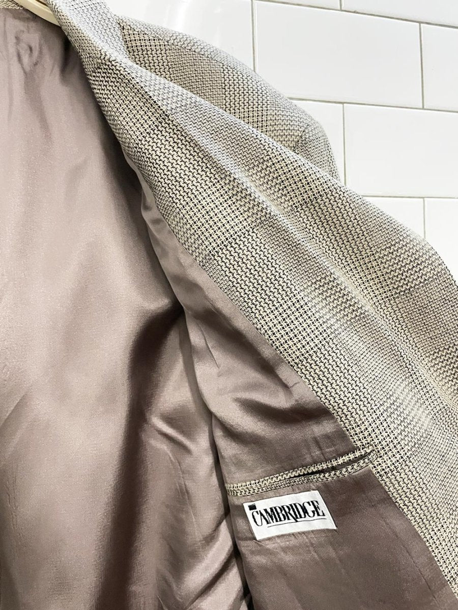 vintage clyde hatch wool - silk woven oversized menswear blazer | union made - good market thrift store