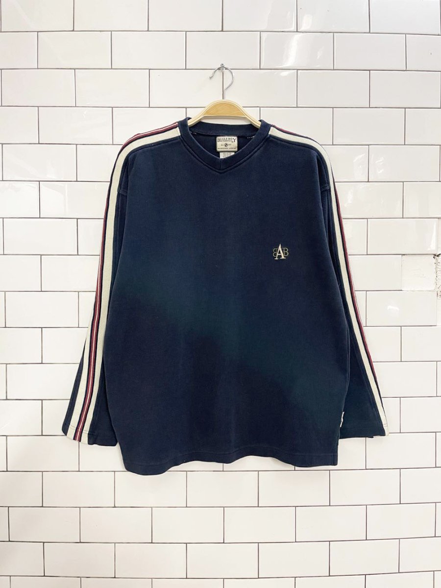 vintage 90s bugle boy ribbed stripe long sleeve top - good market thrift store