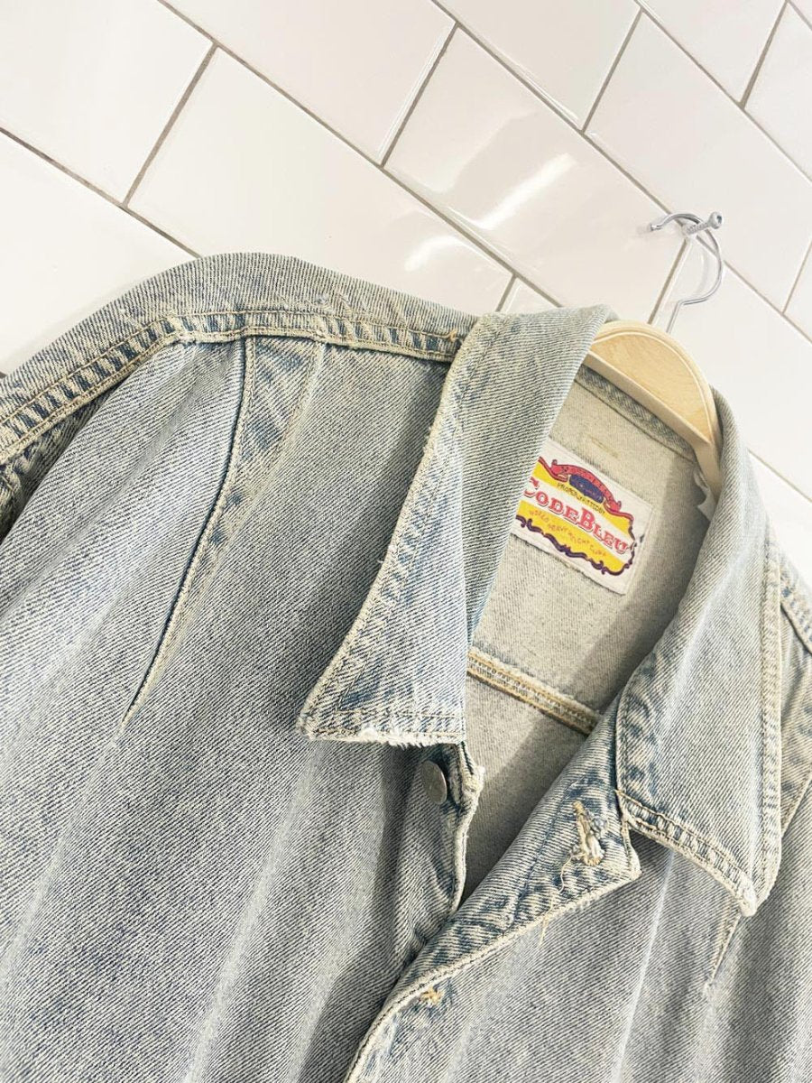 vintage 90s code bleu denim trucker jacket | made in japan - good market thrift store