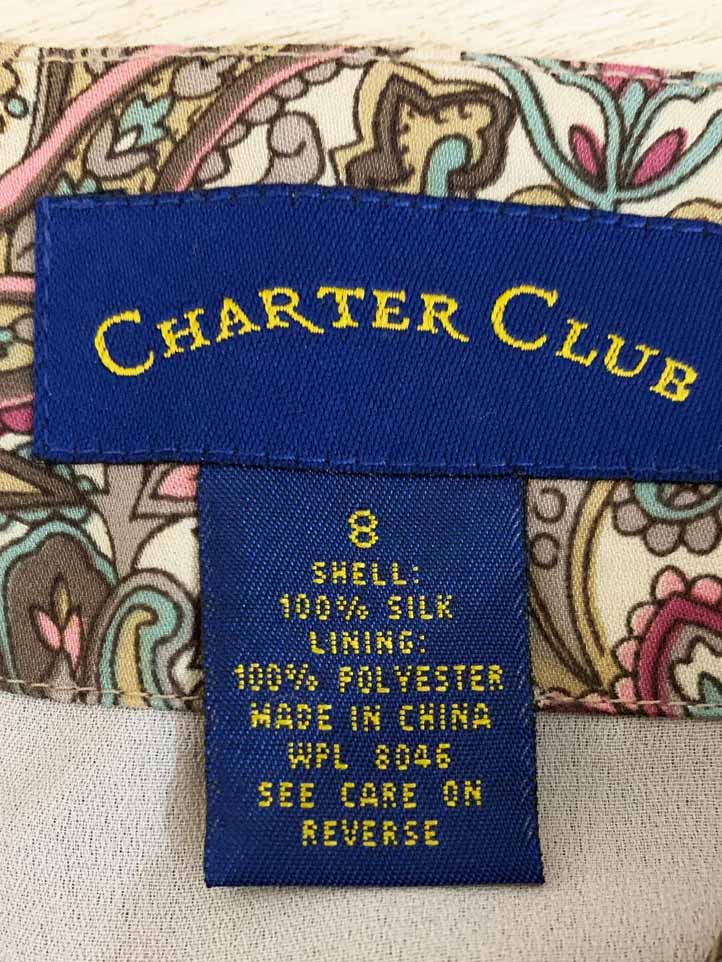 vintage 00s charter club 100% silk paisley midi skirt