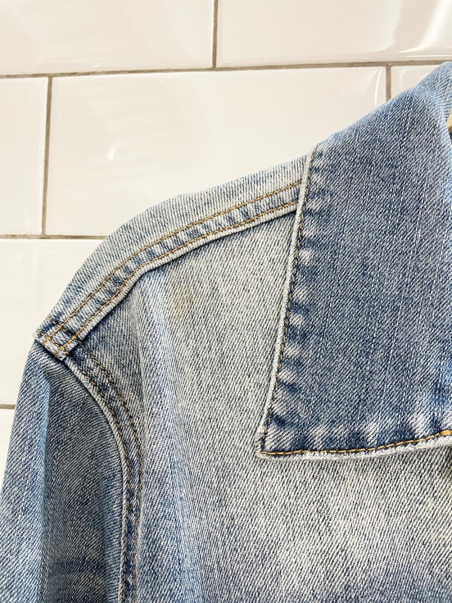jbd raw hem denim jacket - good market thrift store