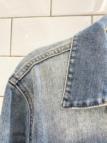 jbd raw hem denim jacket - good market thrift store