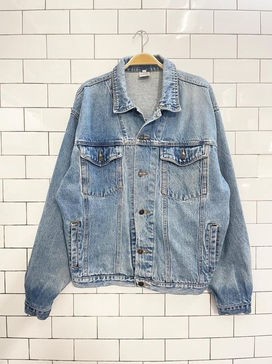 vintage oversized denim trucker jacket - good market thrift store