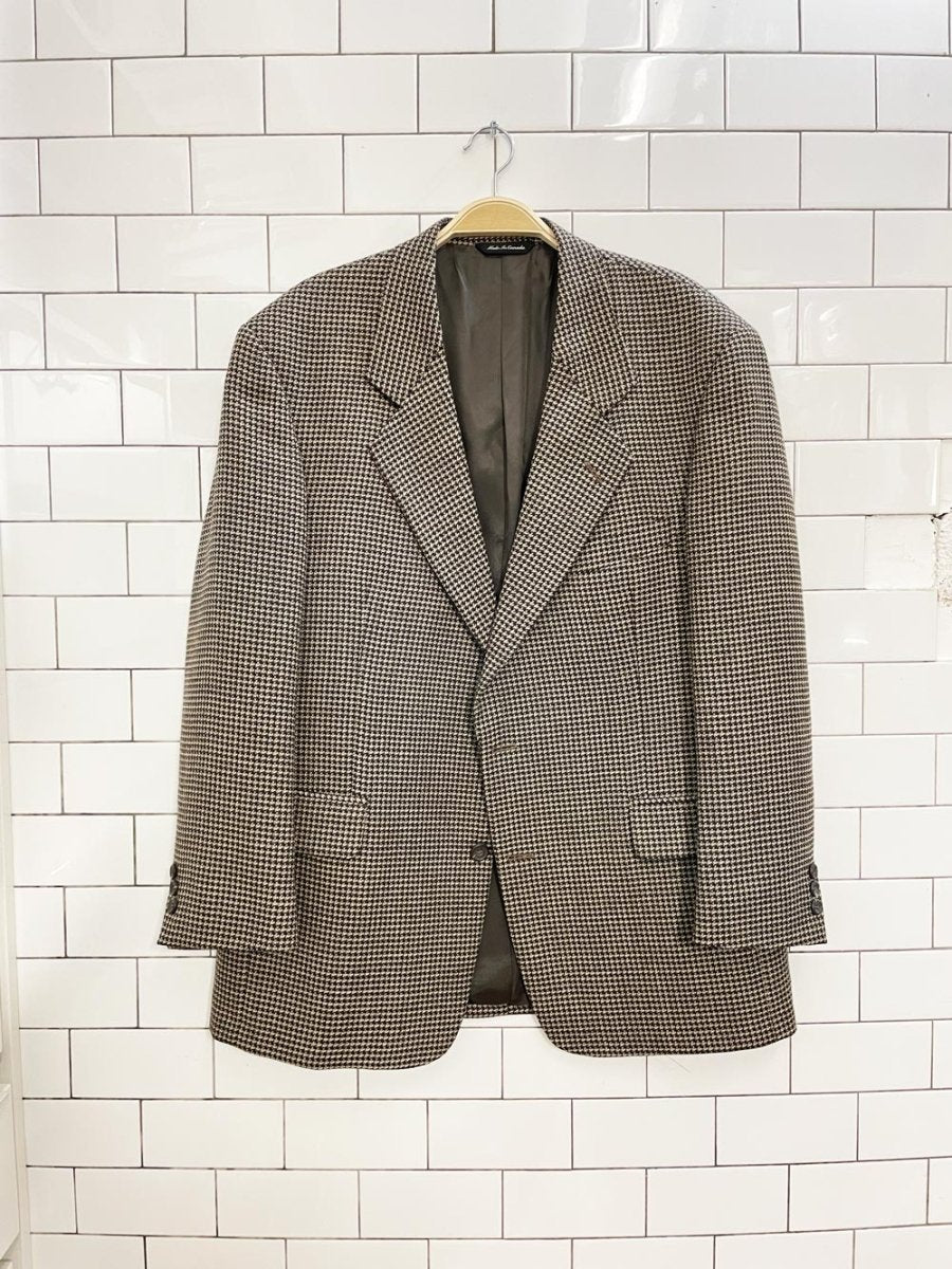 vintage cambridge pure wool houndstooth oversized menswear blazer | union made - good market thrift store