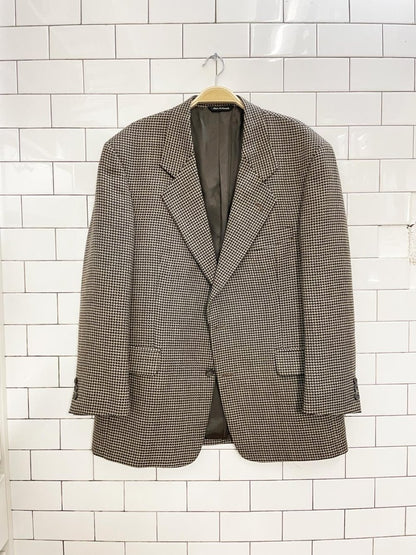 vintage cambridge pure wool houndstooth oversized menswear blazer | union made - good market thrift store