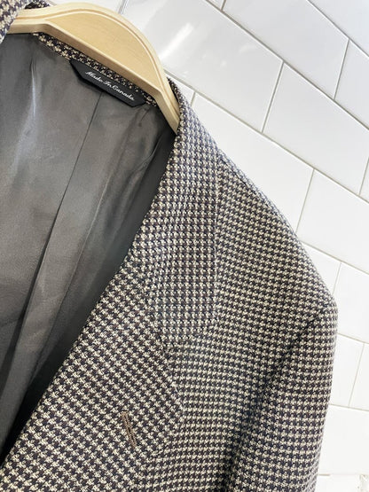 vintage cambridge pure wool houndstooth oversized menswear blazer | union made - good market thrift store