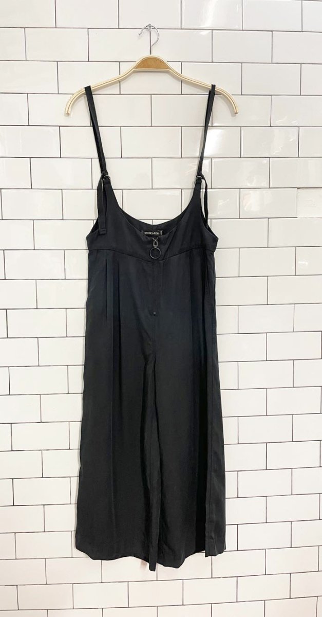 stone row pleated wide leg jumpsuit - good market thrift store