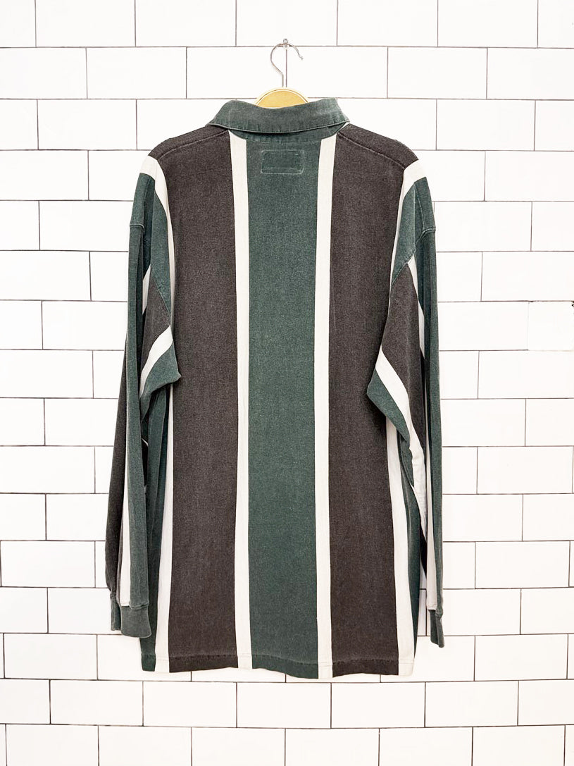 vintage 90s randy river striped polo long sleeve shirt