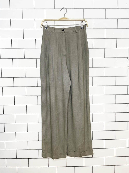vintage 90s ann taylor herringbone pleated trouser | made in USA