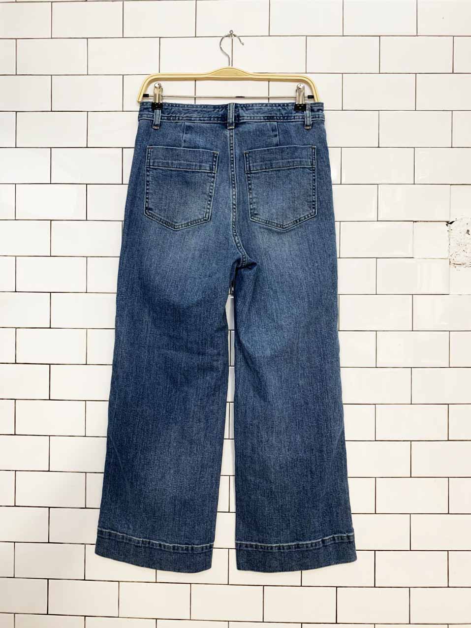 gap high rise wide leg crop soft jeans
