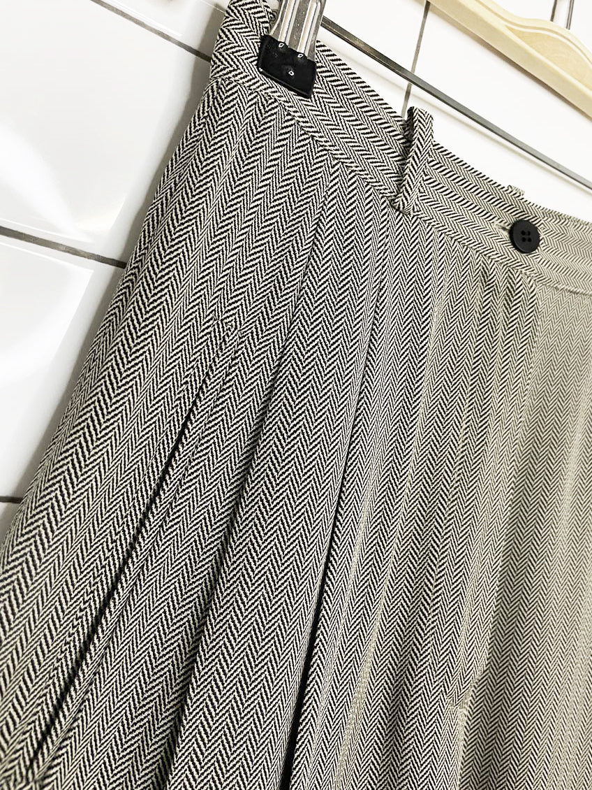 vintage 90s ann taylor herringbone pleated trouser | made in USA