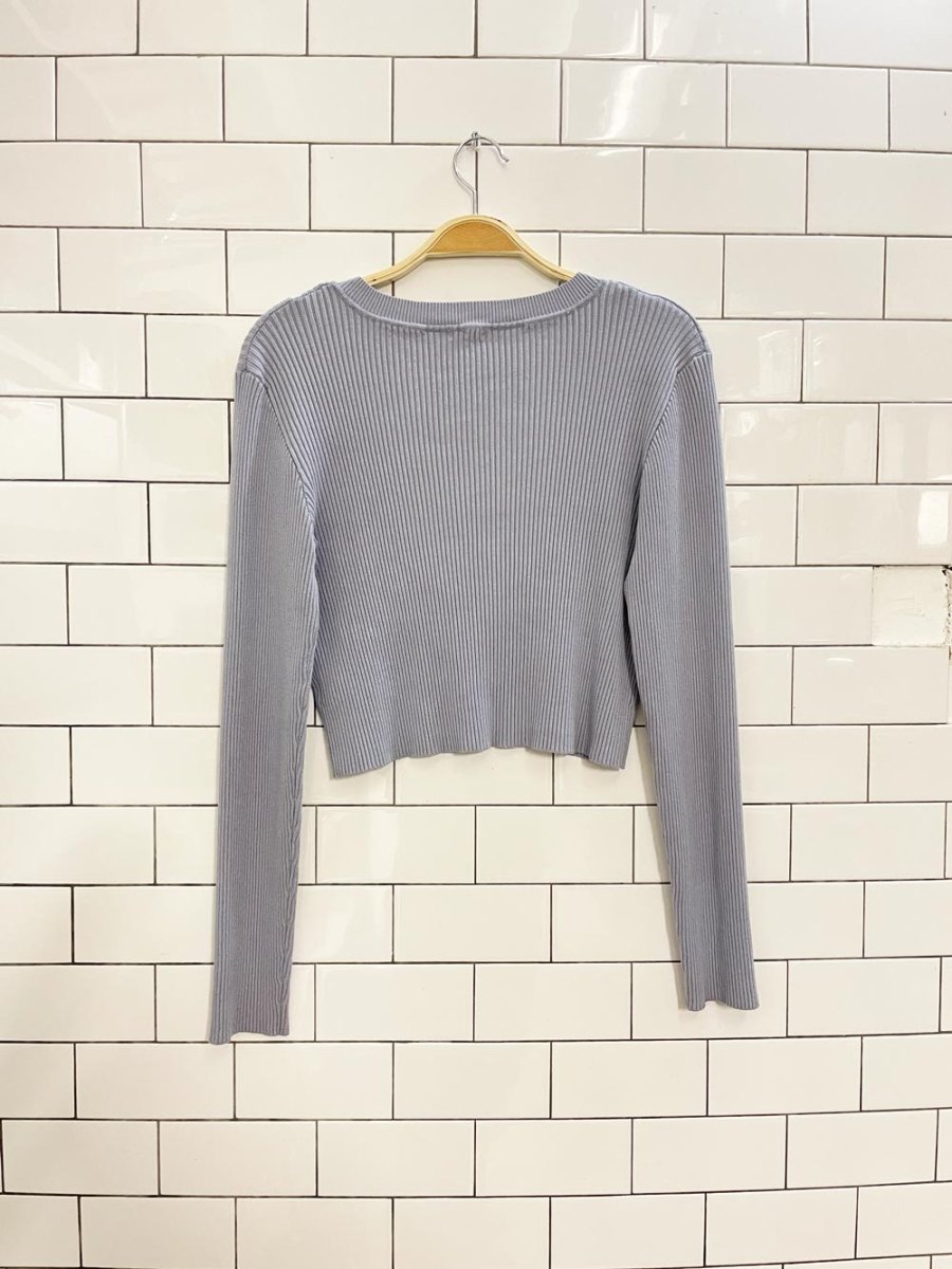 garage 90s aesthetic ribbed big stripe long sleeve top - good market thrift store