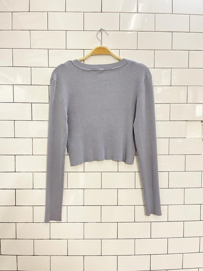 garage 90s aesthetic ribbed big stripe long sleeve top - good market thrift store