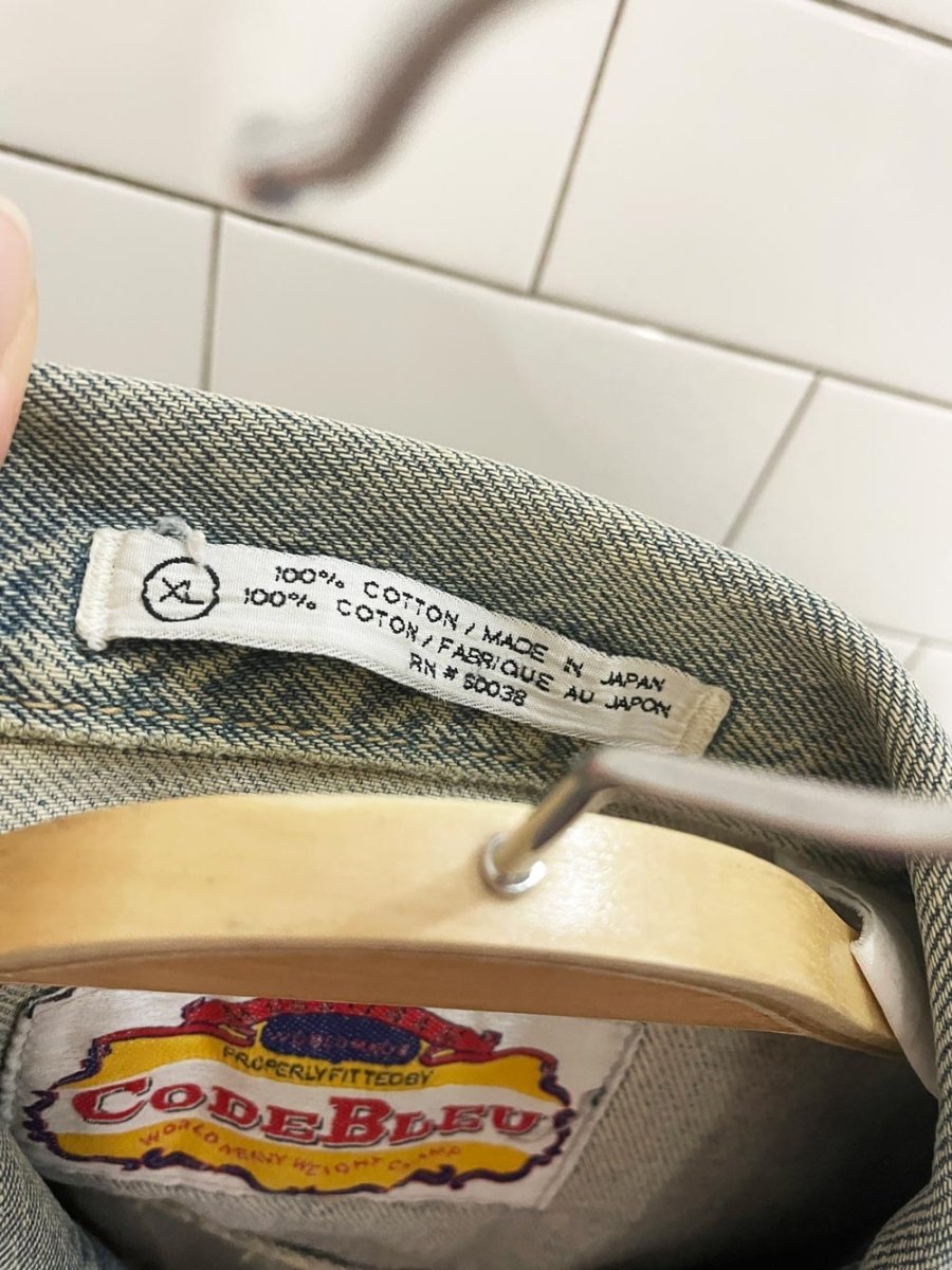 vintage 90s code bleu denim trucker jacket | made in japan - good market thrift store