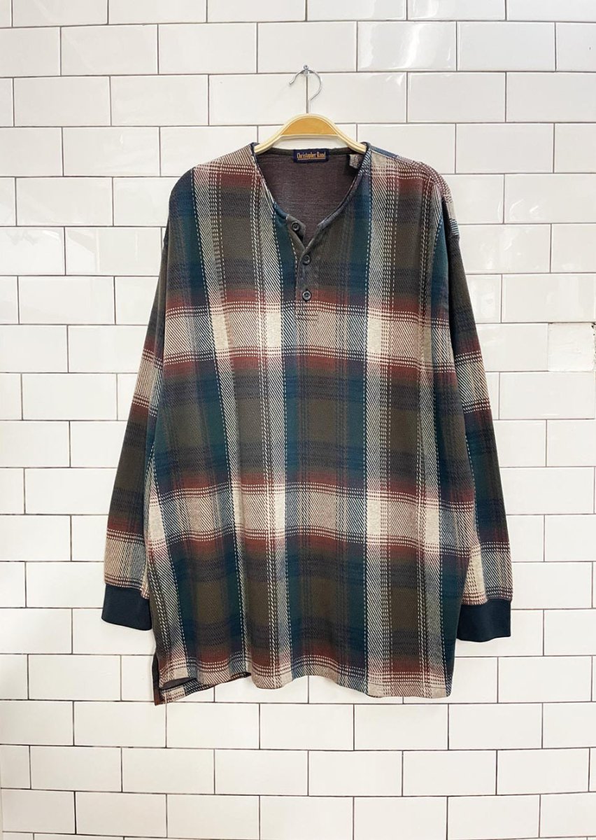 vintage 90s christopher rand plaid cottage shirt - good market thrift store