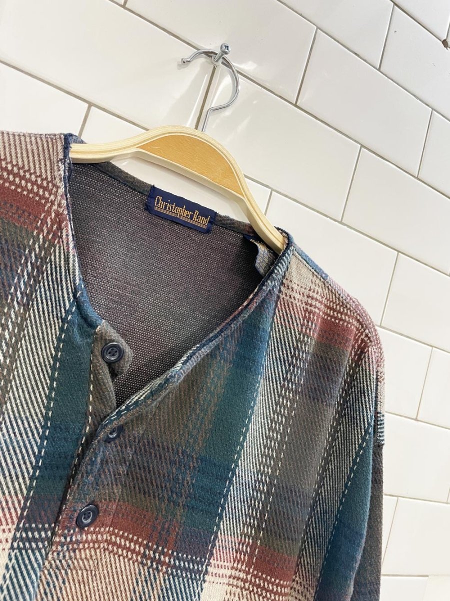 vintage 90s christopher rand plaid cottage shirt - good market thrift store