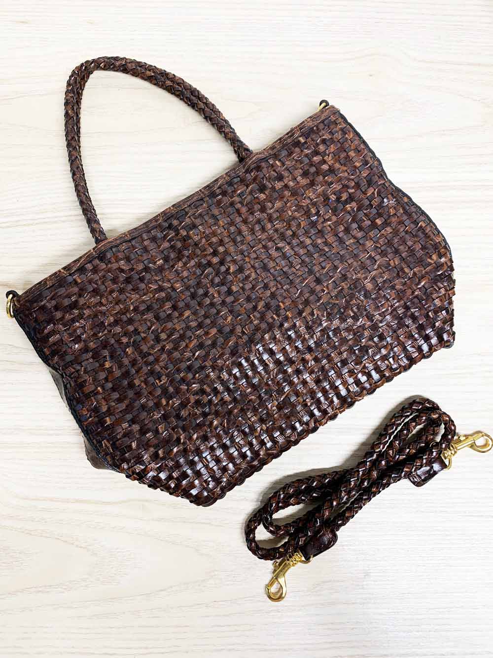 nwt vintage elka braided leather shoulder bag tote