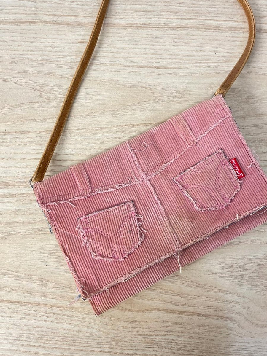 y2k corduroy denim mini shoulder bag - good market thrift store